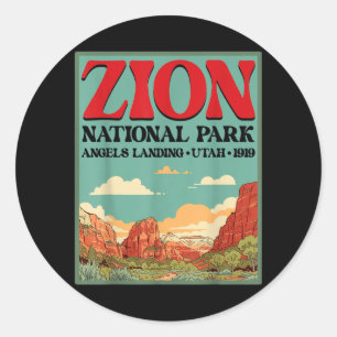 Zion National Park Outdoors Angels Landing Utah Classic Round Sticker