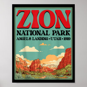Zion National Park Outdoors Angels Landing Utah Poster