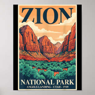 Zion National Park Outdoors Angels Landing Utah Poster