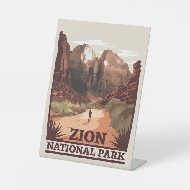 Zion National Park Pedestal Sign (Front)