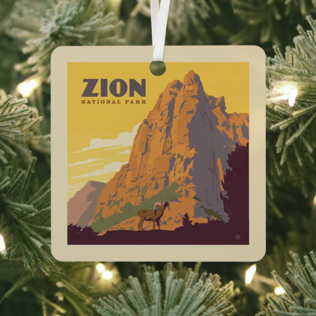 Zion National Park | Ram Metal Tree Decoration (Insitu)