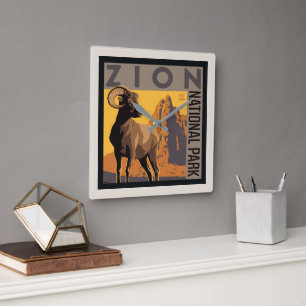 Zion National Park   Ram Square Wall Clock