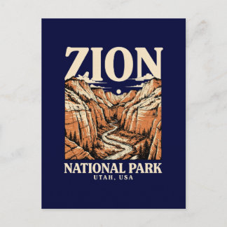 Zion National Park Red Cliffs Holiday Postcard