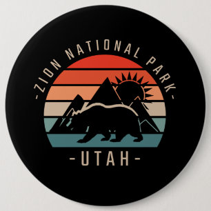 Zion National Park Retro 6 Cm Round Badge