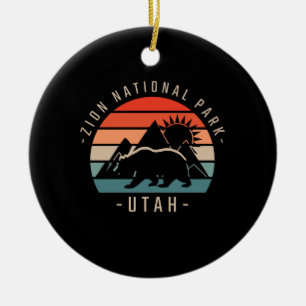 Zion National Park Retro Ceramic Ornament