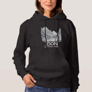 Zion National Park Souvenir Utah Art Illustration Hoodie