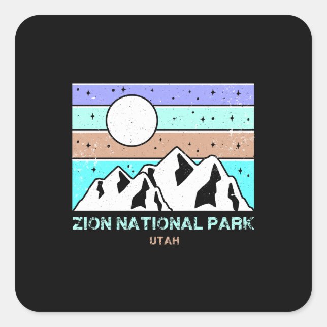 Zion National Park Square Sticker (Front)