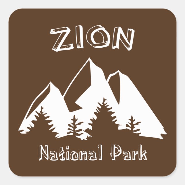 Zion National Park Square Sticker (Front)