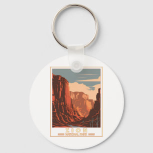 Zion National Park Sticker Key Ring