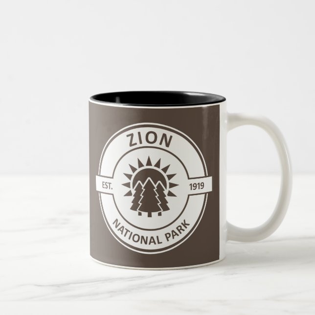 Zion National Park Sun Trees Two-Tone Coffee Mug (Right)