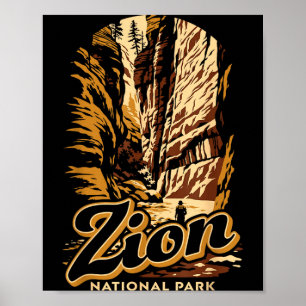 Zion National Park The Narrows Distressed Poster
