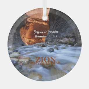 Zion National Park, The Narrows, Name, Circle Glass Tree Decoration