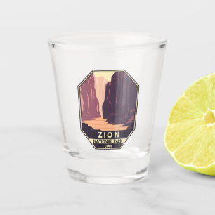 Zion National Park The Narrows Retro Shot Glass
