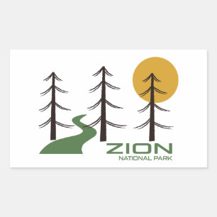 Zion National Park Trail Rectangular Sticker