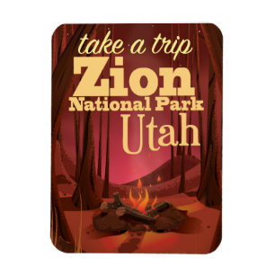 Zion National Park travel poster Magnet