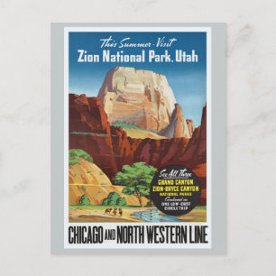 Zion National Park,Utah America Travel Postcard