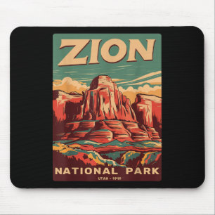 Zion National Park Utah Angels Landing Vintage Hik Mouse Pad