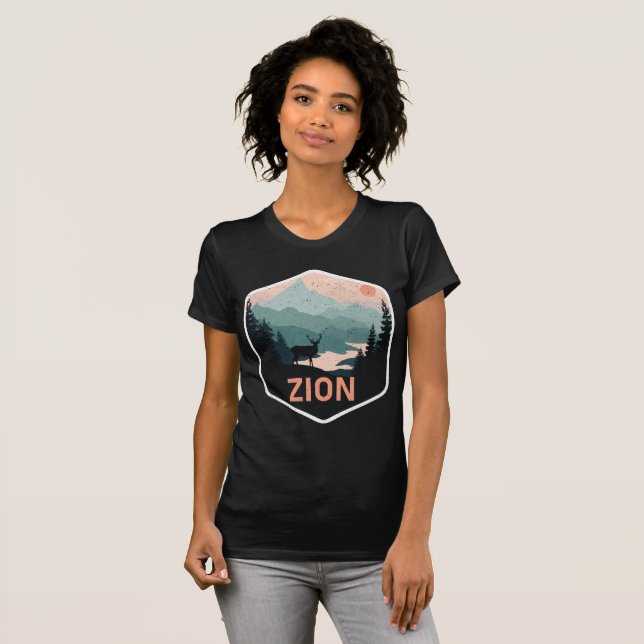 Zion National Park Utah Deer Traveller Tourist T-Shirt (Front Full)