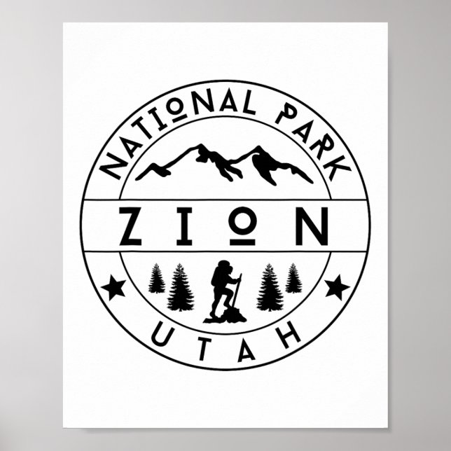 Zion National Park Utah Hiker Nature Hiking Outdoo Poster (Front)