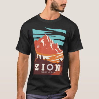 Zion National Park Utah Hiking Travel Poster  Idea T-Shirt