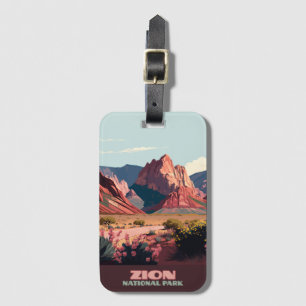 Zion National Park Utah Mountains Vintage Luggage Tag