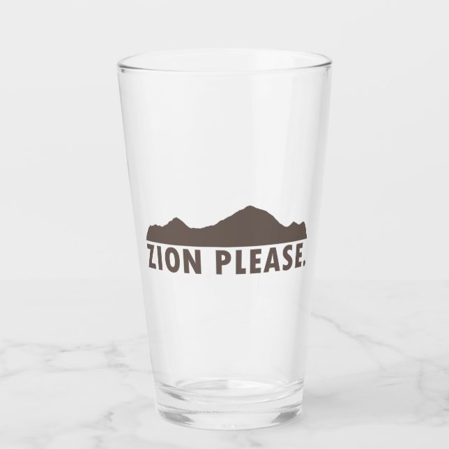 Zion National Park Utah Please Glass (Front)