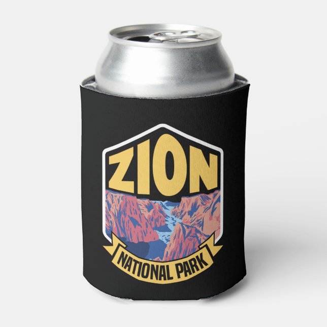 Zion National Park Utah Retro Can Cooler (Can Front)