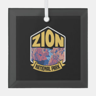 Zion National Park Utah Retro Glass Tree Decoration