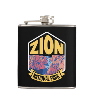 Zion National Park Utah Retro Hip Flask