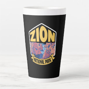 Zion National Park Utah Retro Latte Mug