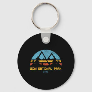 Zion National Park Utah Retro Vintage Hiking Gift Key Ring