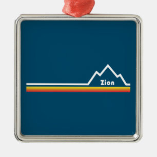 Zion National Park Utah Stripe Metal Ornament