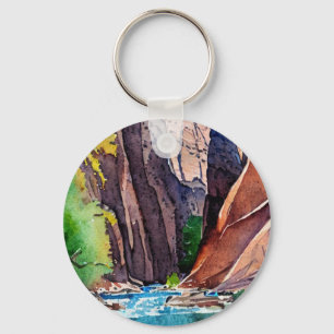Zion National Park Utah The Narrows by water color Key Ring