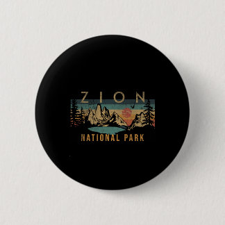 Zion National Park Utah Usa Outdoor Vintage  6 Cm Round Badge