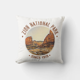 Zion National Park Utah USA Outdoors Distressed Cushion