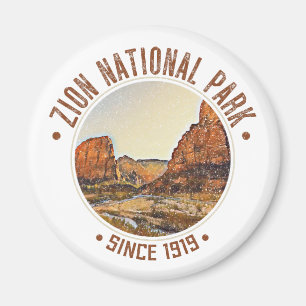 Zion National Park Utah USA Outdoors Distressed  Magnet
