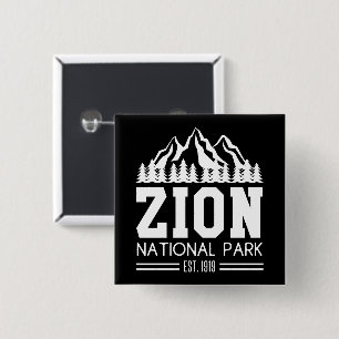 Zion National Park Utah USA Outdoors Hiking 15 Cm Square Badge