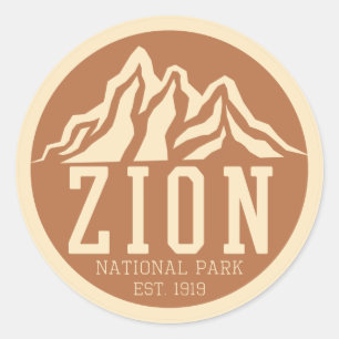 Zion National Park Utah USA Outdoors Retro Classic Round Sticker