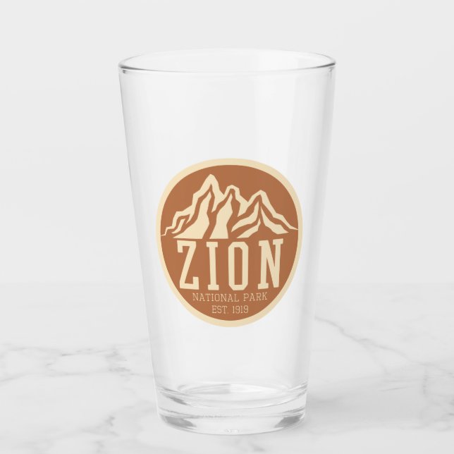 Zion National Park Utah USA Outdoors Retro Glass (Front)