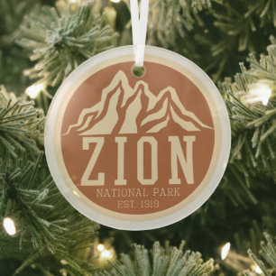 Zion National Park Utah USA Outdoors Retro Glass Tree Decoration