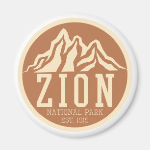 Zion National Park Utah USA Outdoors Retro Magnet
