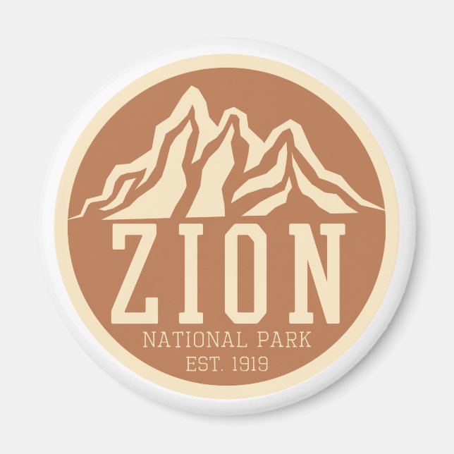 Zion National Park Utah USA Outdoors Retro Magnet (Front)