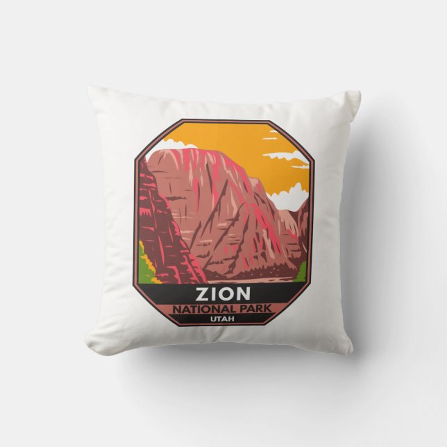 Zion National Park Utah Vintage  Cushion (Front)