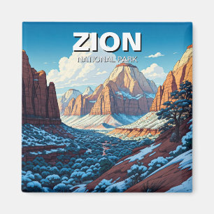 Zion National Park Utah Winter Magnet