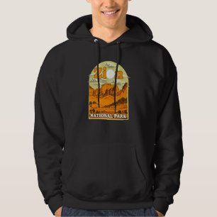 Zion National Park Vintage Artwork Artistic Souven Hoodie