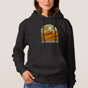 Zion National Park Vintage Artwork Artistic Souven Hoodie