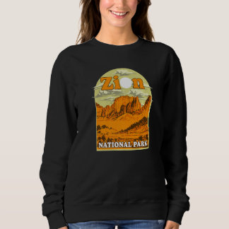Zion National Park Vintage Artwork Artistic Souven Sweatshirt