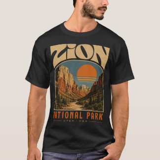 Zion national park vintage retro canyon outdoor T-Shirt