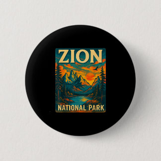 Zion national park vintage travel outdoor 6 cm round badge