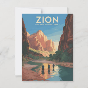 Zion National Park Vintage Travel Poster Postcard
